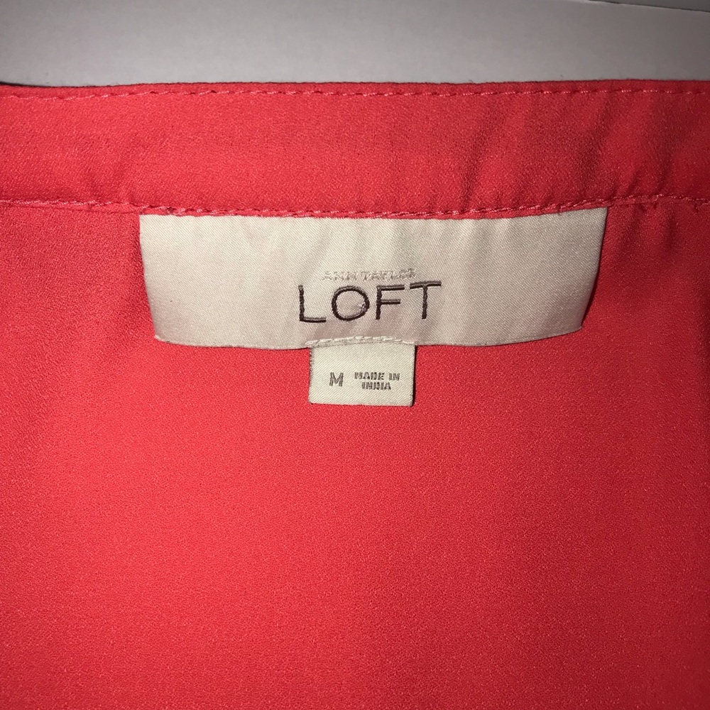 Red women long leaves blouse